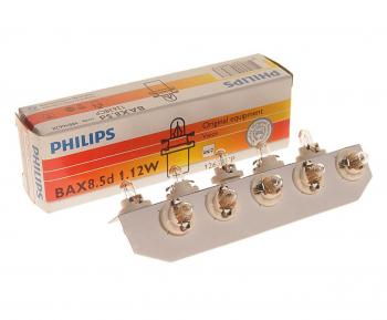 98 р. Лампа 12V 1.2W BAX8.5d белый патрон PHILIPS PHILIPS 12638cp  с доставкой в г. Майкоп. Увеличить фотографию 1