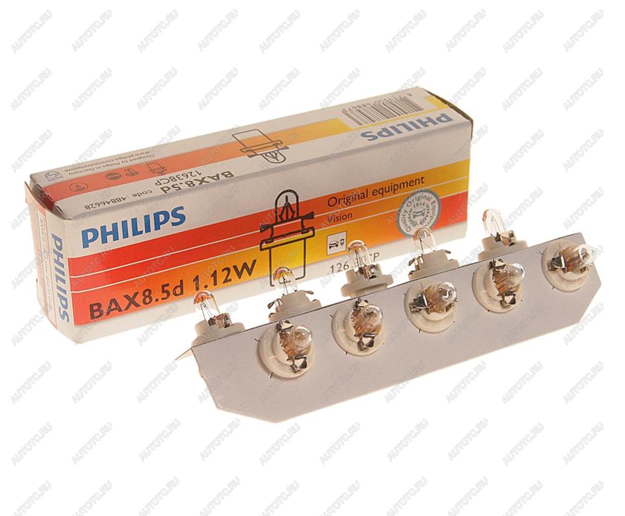 98 р. Лампа 12V 1.2W BAX8.5d белый патрон PHILIPS PHILIPS 12638cp  с доставкой в г. Майкоп