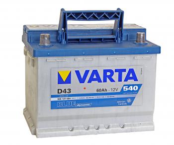 11 649 р. Аккумулятор VARTA Blue Dynamic 60А/ч VARTA 6ст60(1) d43 VARTA 6ст60(1) d43  с доставкой в г. Майкоп. Увеличить фотографию 1