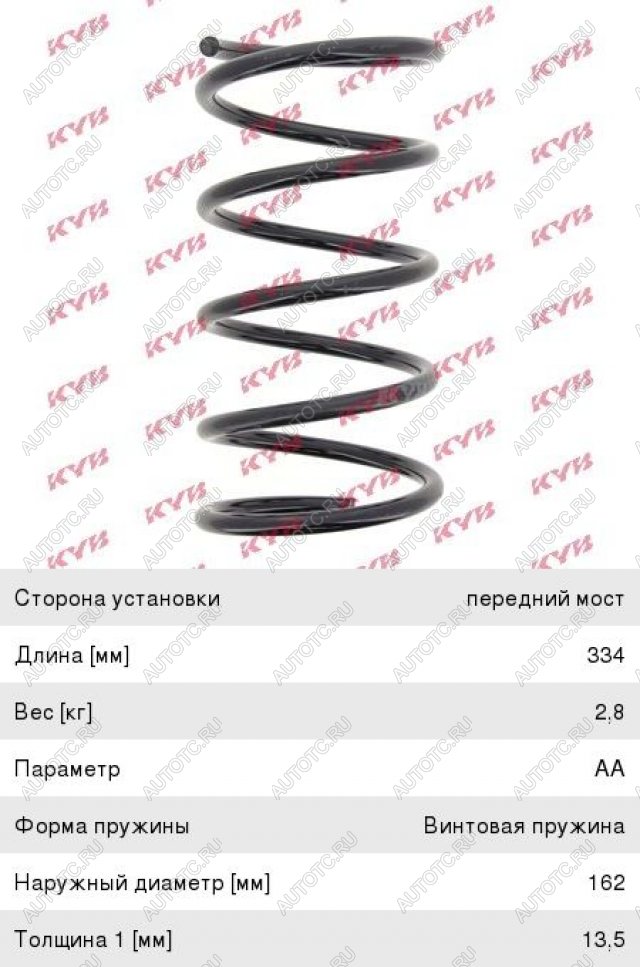 4 649 р. Пружина передней подвески KAYABA Mercedes-Benz E-Class W210 дорестайлинг универсал (1996-1999)  с доставкой в г. Майкоп