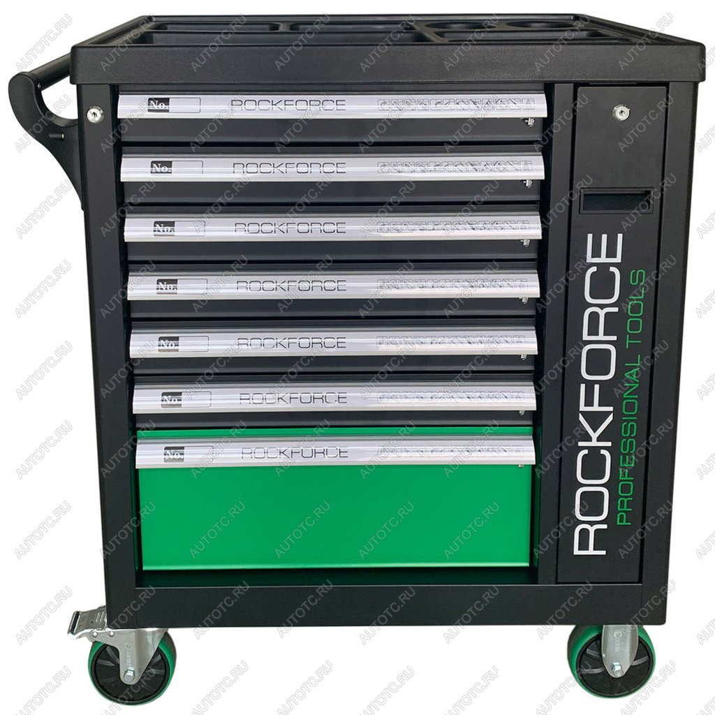 51 999 р. Тележка инструментальная 7 секций зеленая 600х790х970мм ROCKFORCE ROCKFORCE rf-55299  с доставкой в г. Майкоп