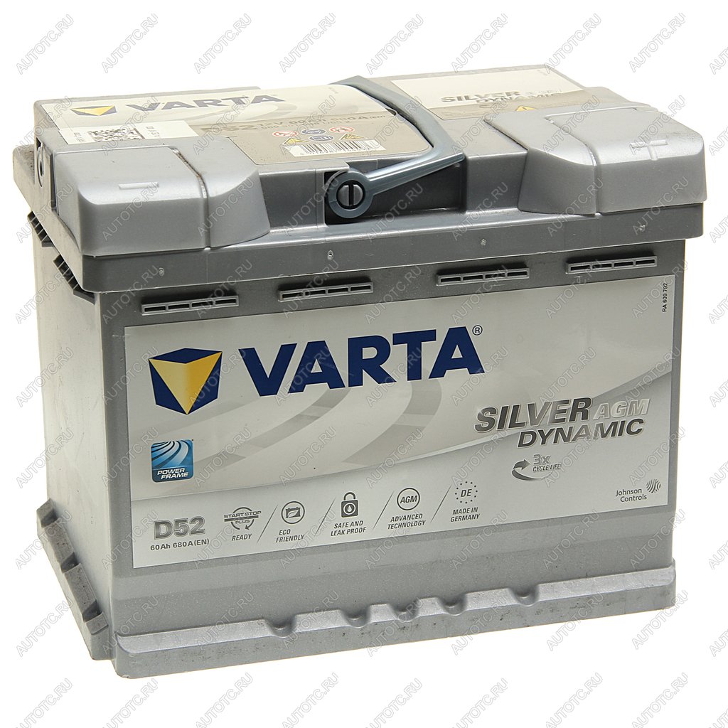 22 999 р. Аккумулятор VARTA Silver Dynamic AGM 60Ач обратная полярность VARTA 6ст60(0) d52 (a8)  с доставкой в г. Майкоп