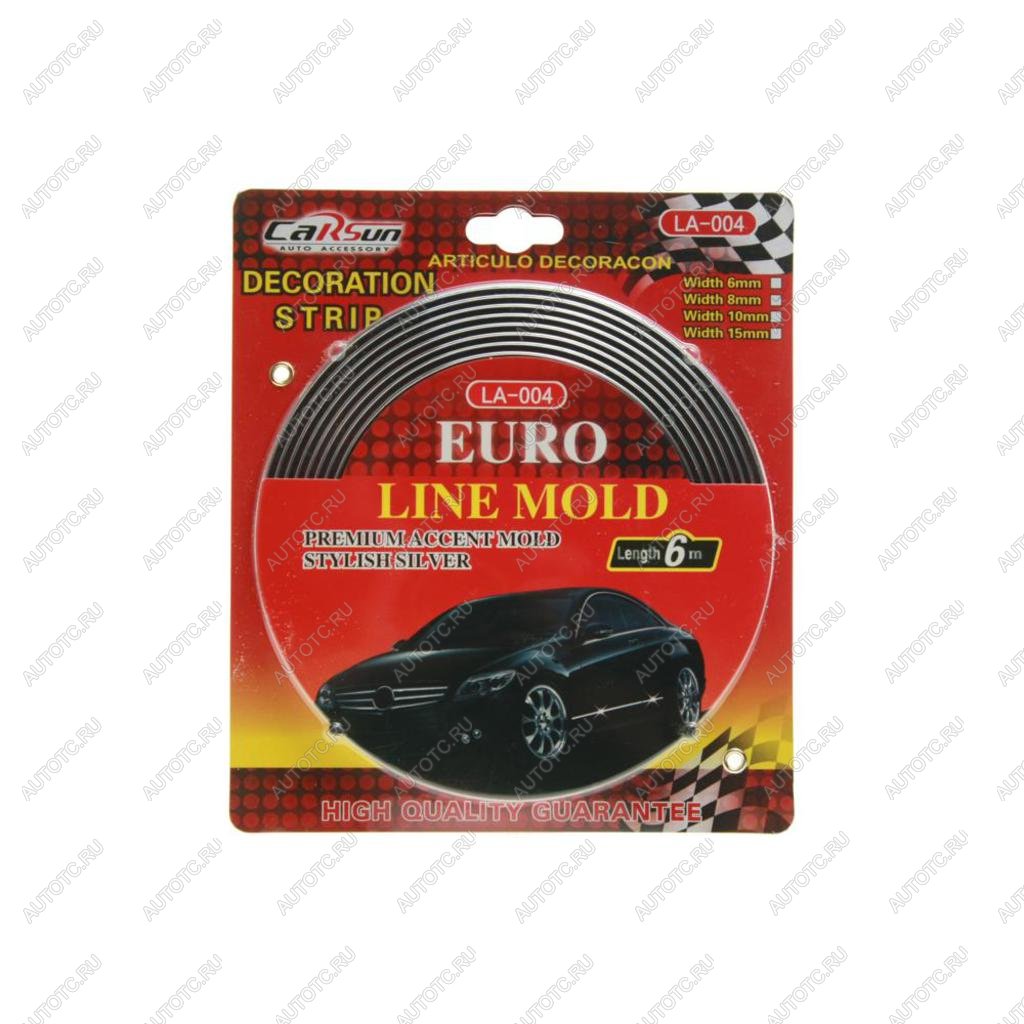 260 р. Молдинг самоклеющийся 8мм х6м серебряный (блистер) CARSUN CARSUN la-004 8mm (sl)  с доставкой в г. Майкоп