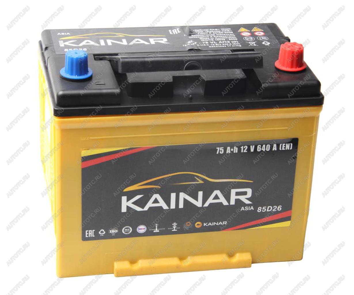 9 699 р. Аккумулятор KAINAR Asia 75Ач обратная полярность KAINAR 6ст75(0) 85d26l  с доставкой в г. Майкоп