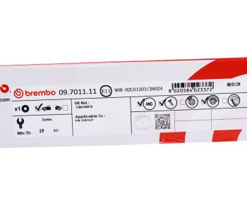 4 289 р. Диск тормозной VW Golf 4,5 AUDI A2,A3 SKODA Fabia,Octavia передний (1шт.) BREMBO BREMBO 09.7011.11  с доставкой в г. Майкоп. Увеличить фотографию 7
