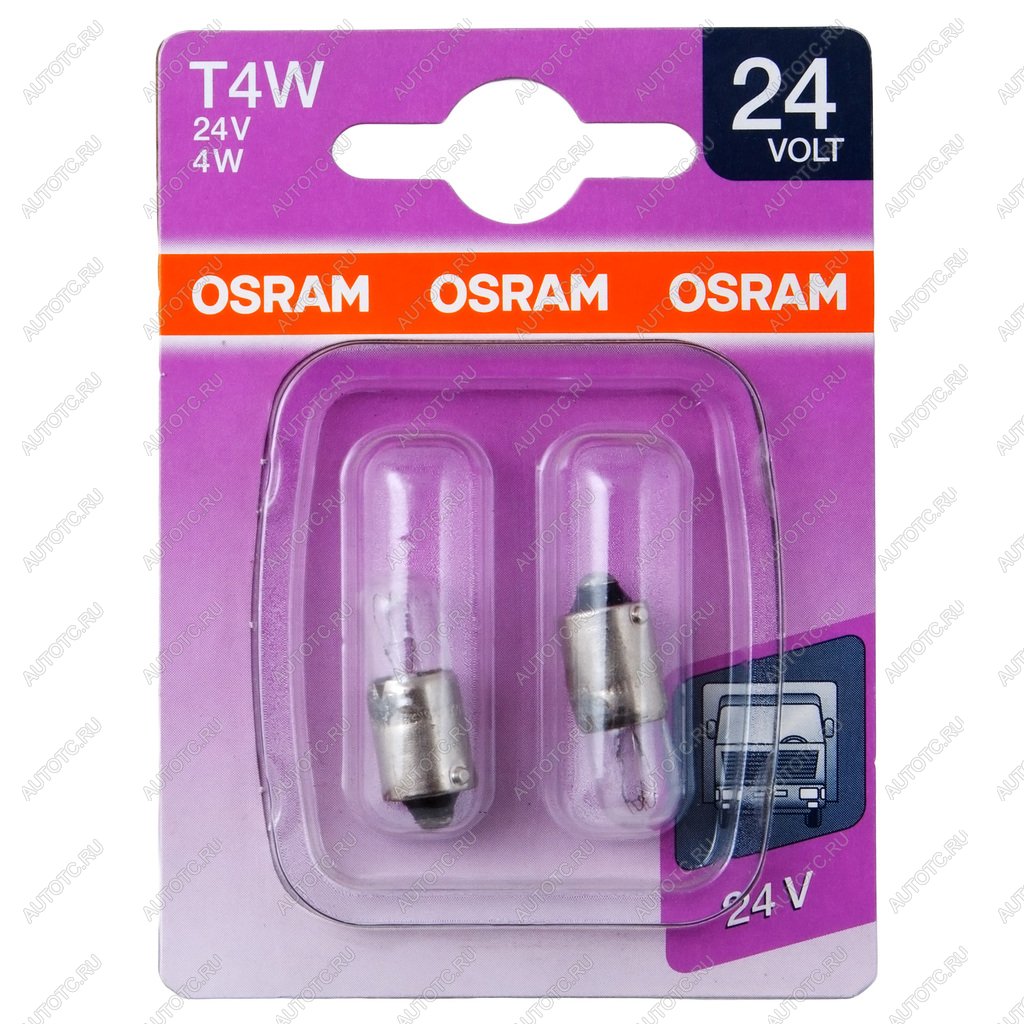 154 р. Лампа 24V T4W BA9s блистер (2шт.) OSRAM OSRAM 3930-02b  с доставкой в г. Майкоп