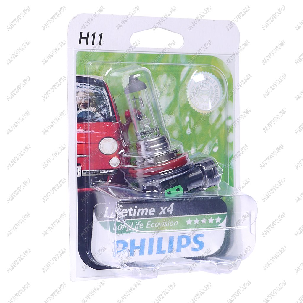 1 329 р. Лампа 12V H11 55W PGJ19-2 блистер (1шт.) Long Life Eco Vision PHILIPS PHILIPS 12362llecob1  с доставкой в г. Майкоп