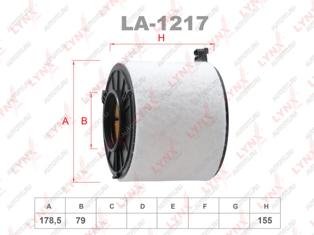 1 539 р. Фильтр воздушный AUDI A4,A5,A6 (16-) (2.0 TDI) LYNX LYNX la1217  с доставкой в г. Майкоп