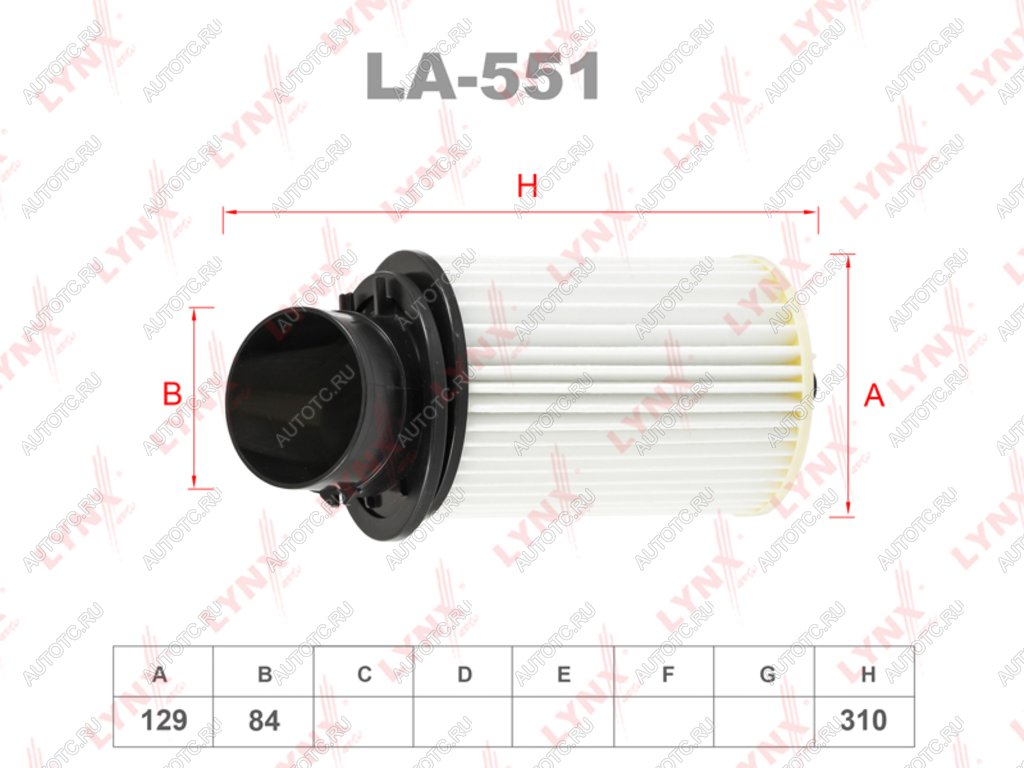 1 449 р. Фильтр воздушный HONDA Integra (97-) LYNX LYNX la551  с доставкой в г. Майкоп