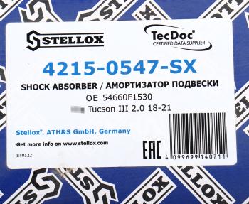 5 749 р. Амортизатор HYUNDAI Tucson (18-21) передний правый газовый STELLOX STELLOX 42-150547-sx  с доставкой в г. Майкоп. Увеличить фотографию 4