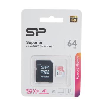 1 129 р. Карта памяти 64GB MicroSD class 10 + SD адаптер SILICON POWER SILICON POWER sp064gbstxdv3v20sp  с доставкой в г. Майкоп. Увеличить фотографию 1