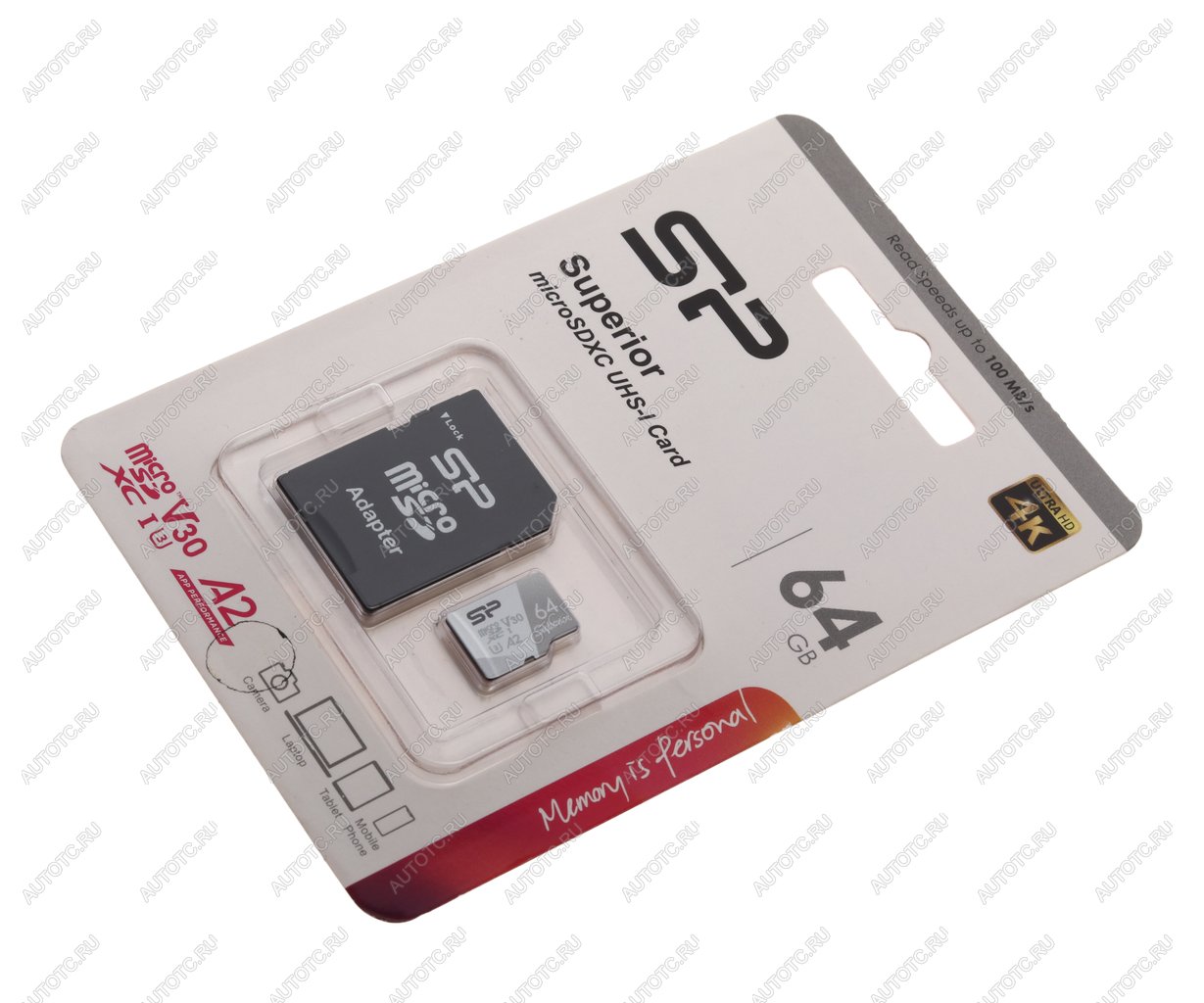 549 р. Карта памяти 64GB MicroSD class 10 + SD адаптер SILICON POWER SILICON POWER sp064gbstxda2v20sp  с доставкой в г. Майкоп