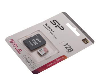 1 699 р. Карта памяти 128GB MicroSD class 10 + SD адаптер SILICON POWER SILICON POWER sp128gbstxdv3v20sp  с доставкой в г. Майкоп. Увеличить фотографию 1
