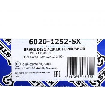 1 999 р. Диск тормозной OPEL Corsa C (00-06) передний (1шт.) STELLOX STELLOX 60201252sx  с доставкой в г. Майкоп. Увеличить фотографию 6