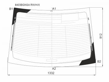 8 799 р. Стекло заднее (Цвет зеленый Обогрев) Toyota Camry (XV50) 11-18  Aurion 12-15  Camry UAEUSA 11-17 XYG 8403BGNSA RW/H/X  с доставкой в г. Майкоп. Увеличить фотографию 1