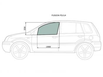 2 599 р. Стекло боковое опускное (Спереди/ Слева/ Цвет зеленый) Ford Fusion 02-12 XYG FUSION FD/LH, fusionfdlh XYG FUSION FD/LH  с доставкой в г. Майкоп. Увеличить фотографию 1