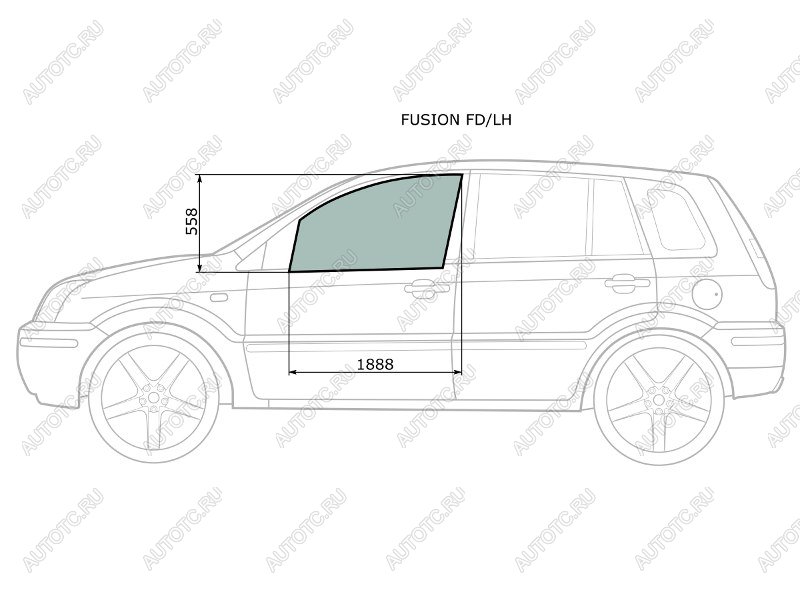 2 599 р. Стекло боковое опускное (Спереди/ Слева/ Цвет зеленый) Ford Fusion 02-12 XYG FUSION FD/LH, fusionfdlh XYG FUSION FD/LH  с доставкой в г. Майкоп