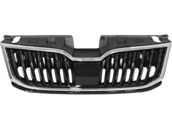 Решетка радиатора (пр-во Китай) BODYPARTS Skoda Octavia  A7 (2016-2020) рестайлинг лифтбэк, рестайлинг универсал (молдинг хром)