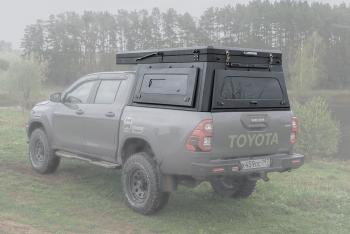 271 309 р. Кунг алюминиевый с интегрированной палаткой PINGWEI для Toyota Hilux 2015+  c-0001-1  с доставкой в г. Майкоп. Увеличить фотографию 2