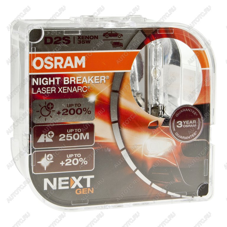 12 999 р. Лампа ксеноновая D2S 35W P32d-2 +200% 4500K 85V евробокс (2шт.) Night Breaker Laser NextGen OSRAM OSRAM 66240xnn-hcb  с доставкой в г. Майкоп