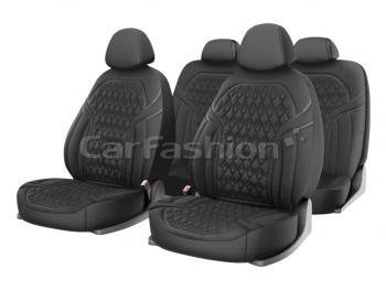 3 599 р. Авточехлы универсальные полиэстер т.серые (11 предм.) Impulse CARFASHION CARFASHION 10133  с доставкой в г. Майкоп. Увеличить фотографию 1
