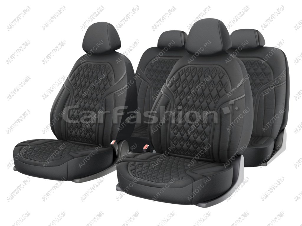 3 599 р. Авточехлы универсальные полиэстер т.серые (11 предм.) Impulse CARFASHION CARFASHION 10133  с доставкой в г. Майкоп