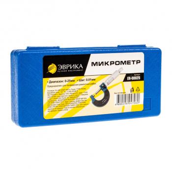 1 029 р. Микрометр 0-25мм 0.01мм в футляре ЭВРИКА ЭВРИКА er-00025  с доставкой в г. Майкоп. Увеличить фотографию 3