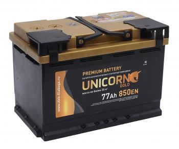 11 999 р. Аккумулятор UNICORN Gold 77Ач обратная полярность UNICORN 6ст77(0)  с доставкой в г. Майкоп. Увеличить фотографию 1