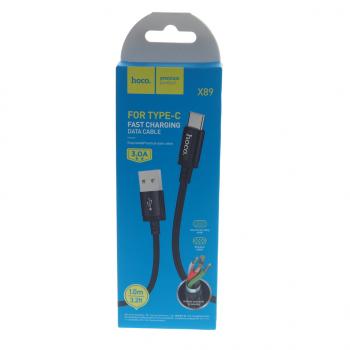 88 р. Кабель USB Type C 1м черный HOCO HOCO x89 black  с доставкой в г. Майкоп. Увеличить фотографию 2