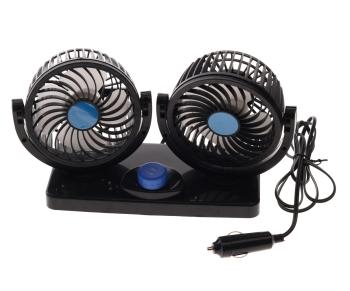999 р. Вентилятор в салон 12V двойной на платформе черный BRAIN POWER BRAIN POWER rg-1688  с доставкой в г. Майкоп. Увеличить фотографию 1