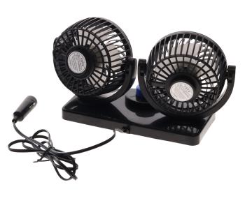 999 р. Вентилятор в салон 12V двойной на платформе черный BRAIN POWER BRAIN POWER rg-1688  с доставкой в г. Майкоп. Увеличить фотографию 2