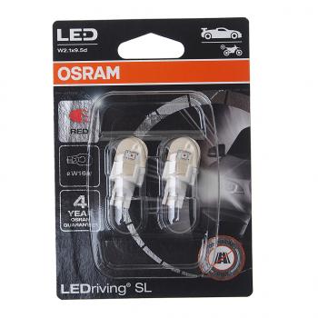 2 299 р. Лампа светодиодная 12V W16W W2.1x9.5d блистер (2шт.) LEDriving SL Red OSRAM OSRAM 921drp-02b  с доставкой в г. Майкоп. Увеличить фотографию 1