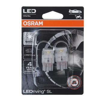1 699 р. Лампа светодиодная 12V W21W W3x16d 6000K блистер (2шт.) LEDriving SL OSRAM OSRAM 7505dwp-02b  с доставкой в г. Майкоп. Увеличить фотографию 1