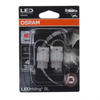 1 499 р. Лампа светодиодная 12V W21W W3x16d блистер (2шт.) LEDriving SL Red OSRAM OSRAM 7505drp-02b  с доставкой в г. Майкоп. Увеличить фотографию 1
