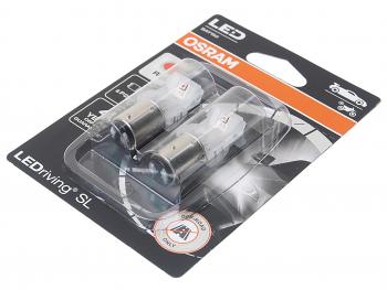 1 799 р. Лампа светодиодная 12V P215W BAY15d блистер (2шт.) LEDriving SL Red OSRAM OSRAM 7528drp-02b  с доставкой в г. Майкоп. Увеличить фотографию 2