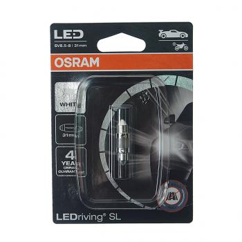 499 р. Лампа светодиодная 12V C5W SV8.5-8 31мм блистер (1шт.) LEDriving SL OSRAM OSRAM 6438dwp-01b  с доставкой в г. Майкоп. Увеличить фотографию 1