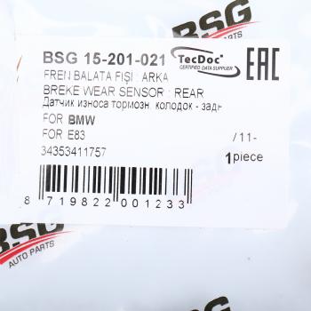 539 р. Датчик износа тормозных колодок BMW X3 (E83) задний (1шт.) BSG BSG bsg15201021  с доставкой в г. Майкоп. Увеличить фотографию 5