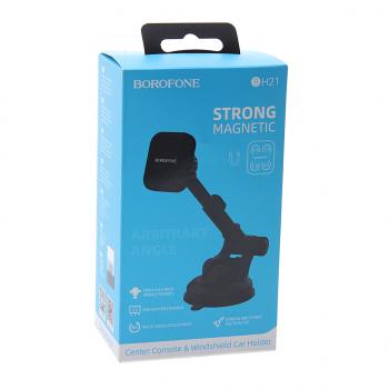 499 р. Держатель телефона универсальный магнитный черный BOROFONE BOROFONE bh21 black  с доставкой в г. Майкоп. Увеличить фотографию 4