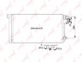 11 199 р. Радиатор кондиционера VW T5 (03-09) LYNX LYNX rc-0524  с доставкой в г. Майкоп. Увеличить фотографию 3