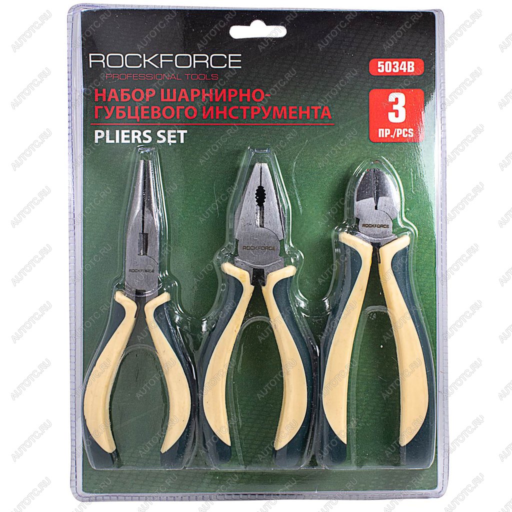 1 399 р. Набор инструментов шарнирно-губцевых 3 предмета в блистере ROCKFORCE ROCKFORCE rf-5034b  с доставкой в г. Майкоп