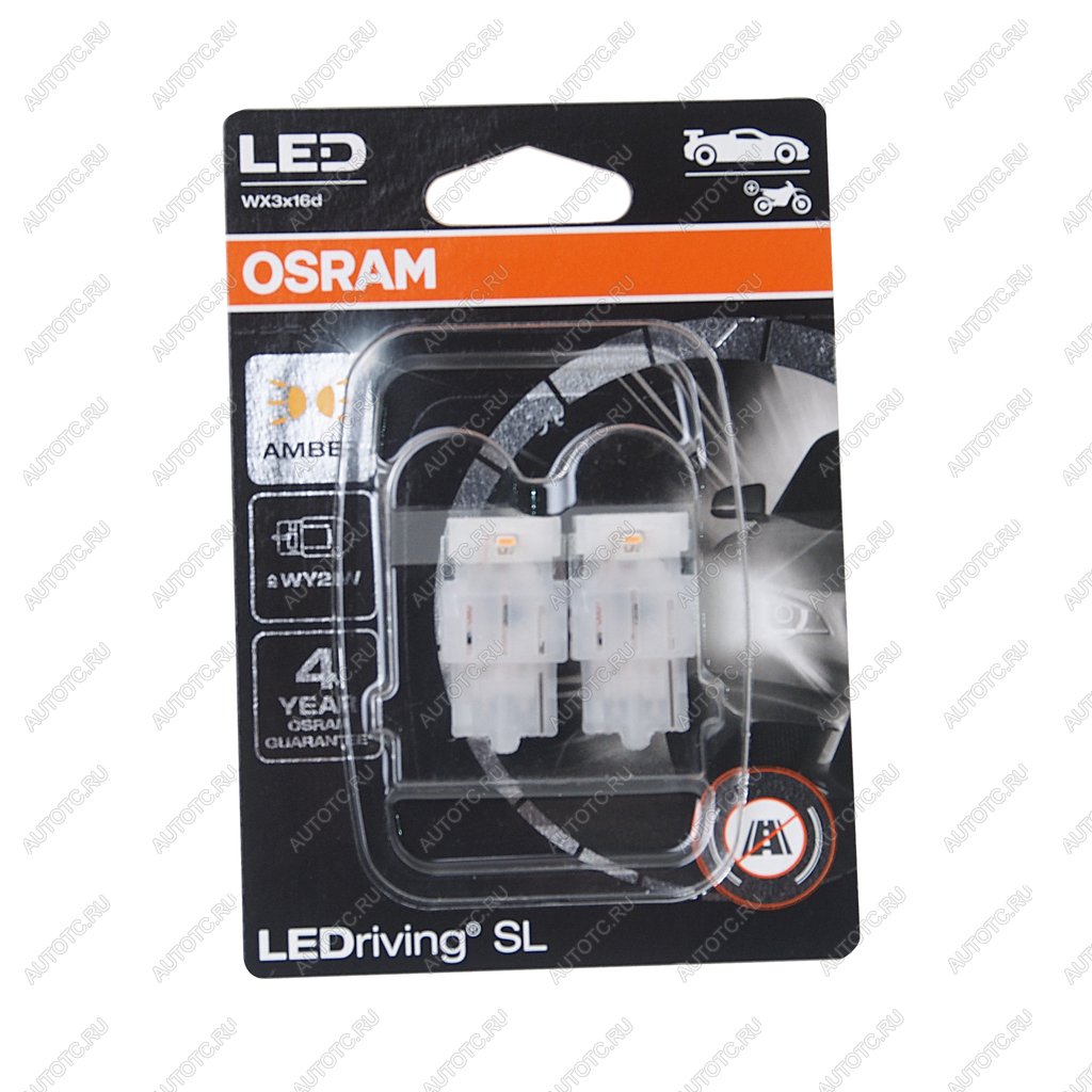 1 799 р. Лампа светодиодная 12V WY21W W3x16d блистер (2шт.) LEDriving SL Yellow OSRAM OSRAM 7504dyp-02b  с доставкой в г. Майкоп