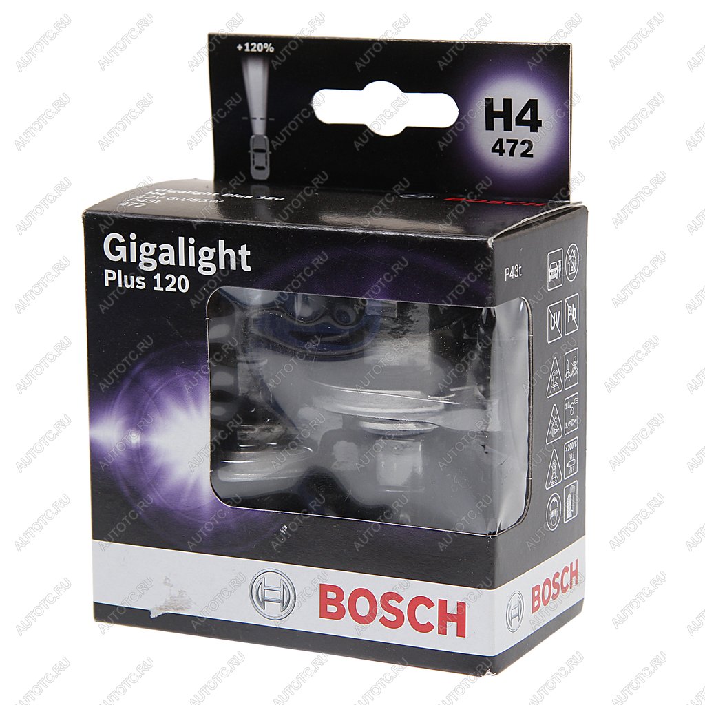 1 599 р. Лампа 12V H4 6055W P43t +120% (2шт.) Gigalight Plus 120 BOSCH BOSCH 1987301106  с доставкой в г. Майкоп
