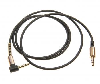 138 р. Кабель jack 3.5 0.9м AUX черный в оплетке угловой NO NAME rh-wt62  с доставкой в г. Майкоп. Увеличить фотографию 1