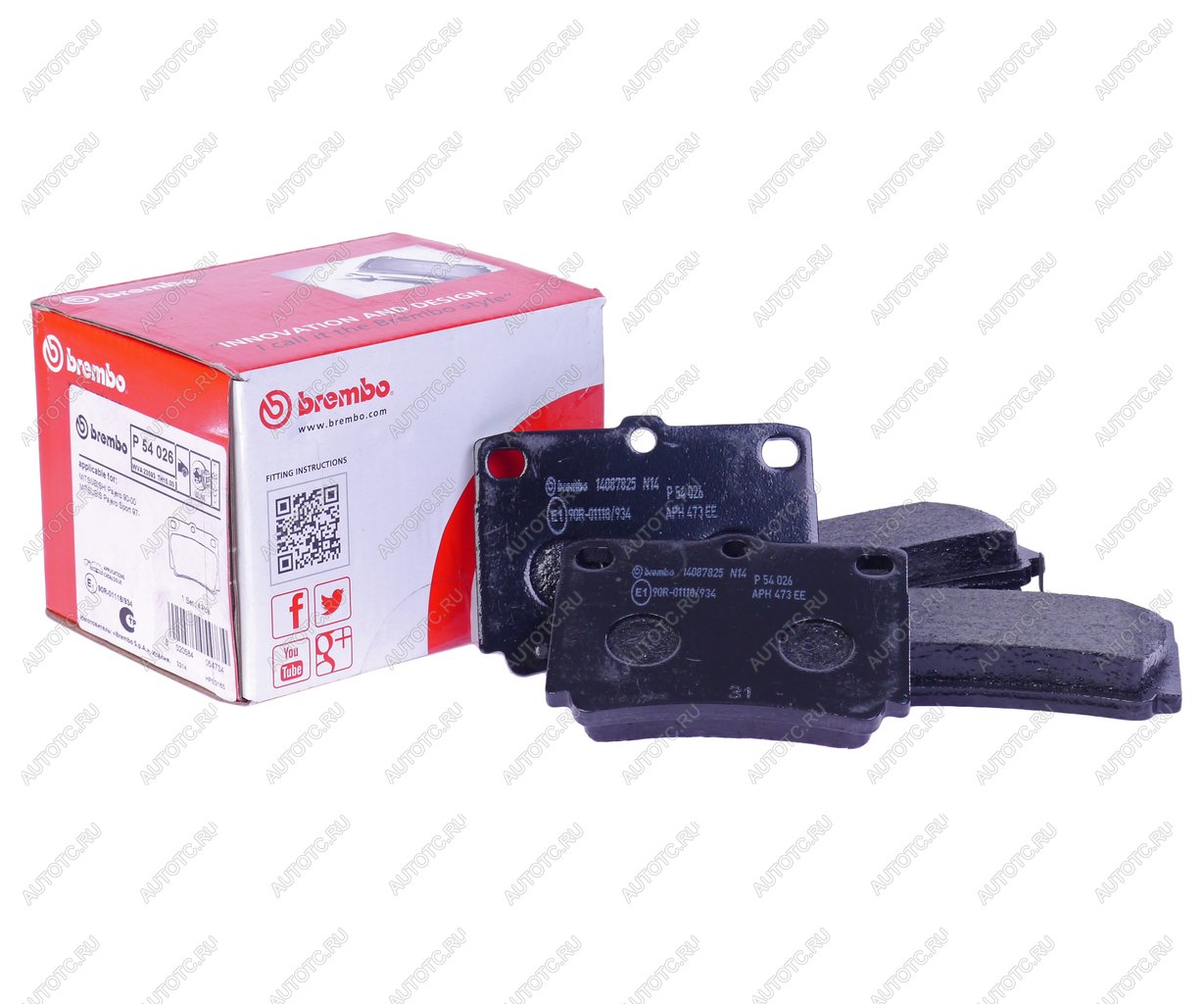 3 599 р. Колодки тормозные MITSUBISHI Pajero Sport,Montero Sport (98-09) (2.5 D3.0) задние (4шт.) BREMBO BREMBO p54026  с доставкой в г. Майкоп
