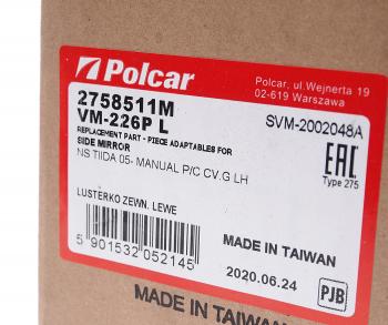 5 999 р. Зеркало боковое NISSAN Tiida (07-) левое POLCAR POLCAR 2758511m  с доставкой в г. Майкоп. Увеличить фотографию 3