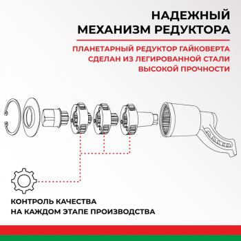 5 649 р. Гайковерт механический (УКМ) (головка S=32331х3.8, 1х56 3000Нм) 2-х скоростной с удлинителем БЕЛАК БЕЛАК бак.00118  с доставкой в г. Майкоп. Увеличить фотографию 10