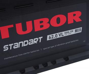 9 649 р. Аккумулятор TUBOR Standart 62Ач обратная полярность TUBOR 6ст62(0)  с доставкой в г. Майкоп. Увеличить фотографию 2
