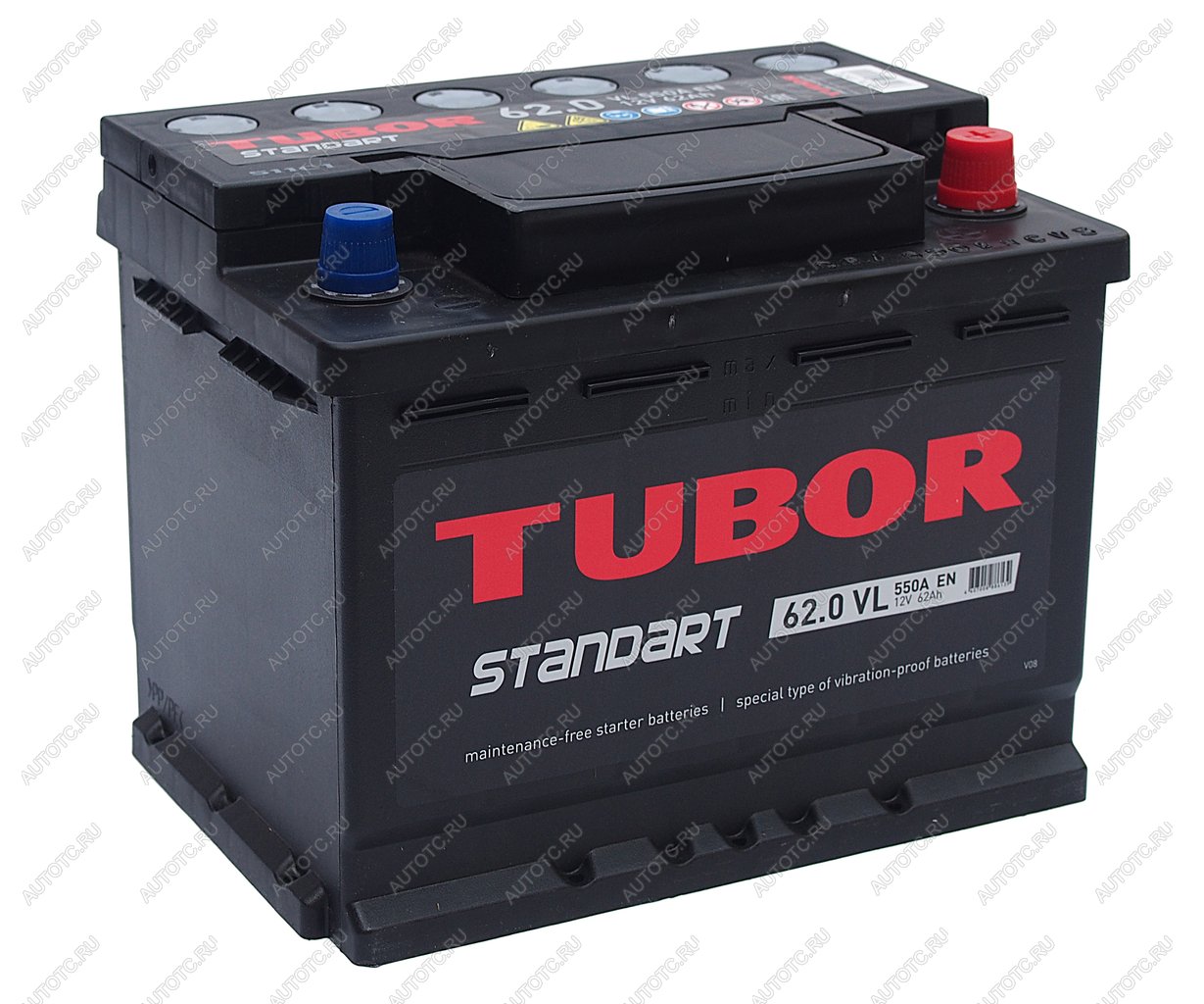 9 649 р. Аккумулятор TUBOR Standart 62Ач обратная полярность TUBOR 6ст62(0)  с доставкой в г. Майкоп