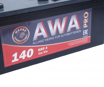 17 699 р. Аккумулятор AWA PRO 140Ач обратная полярность AWA 6ст140(3)  с доставкой в г. Майкоп. Увеличить фотографию 3