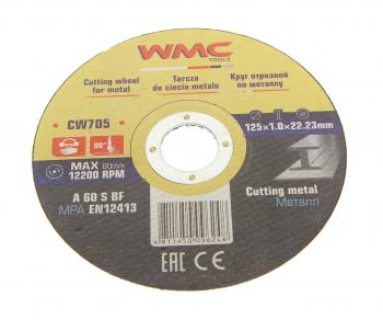 26 р. Круг отрезной по металлу 125х1.0х22.2мм WMC TOOLS WMC TOOLS wmc-cw705  с доставкой в г. Майкоп. Увеличить фотографию 1